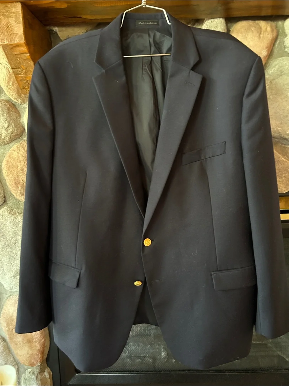 Lauren by Ralph Lauren Men's Classic Navy Blazer with Gold Buttons, 48R